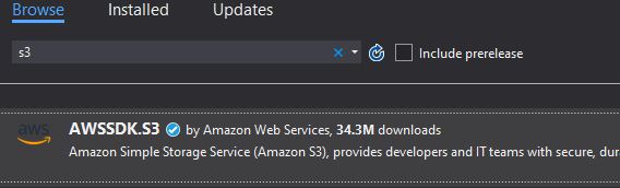 AWS SDK S3 Nuget Package
