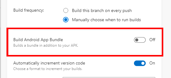 App center build bundle