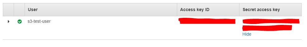 S3 key and secret