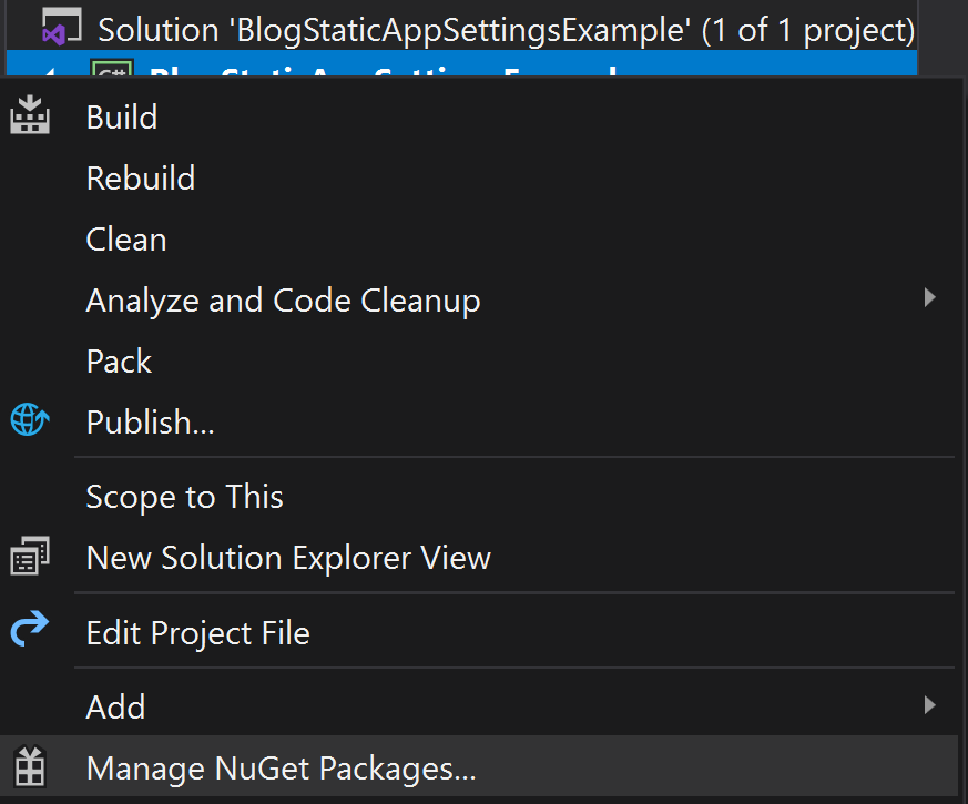 add nuget package in visual studio 2019